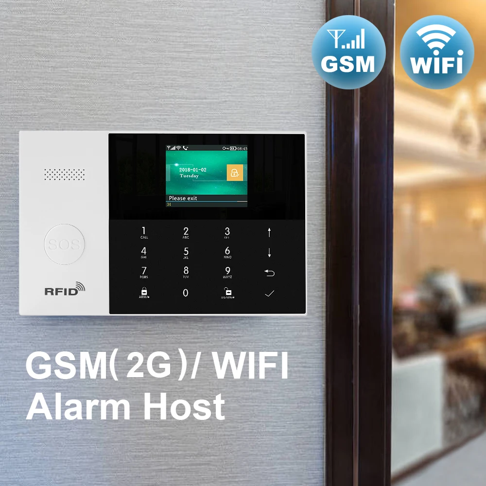 Система охранной сигнализации Awaywar 2 4 дюйма TFT Wi Fi GSM|Комплекты для сигнализации| |