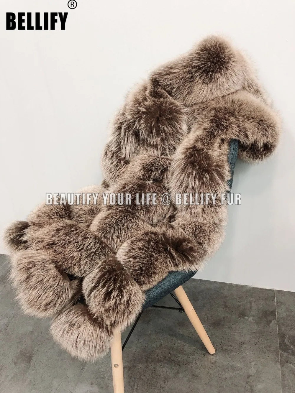 Женский зимний длинный жилет из меха лисы с эффектом потертости|Шубы и дубленки| |