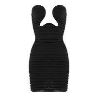 solid dresses for women asymmetrical collar sleeveless high waist black sexy dress female summer clothing tide
