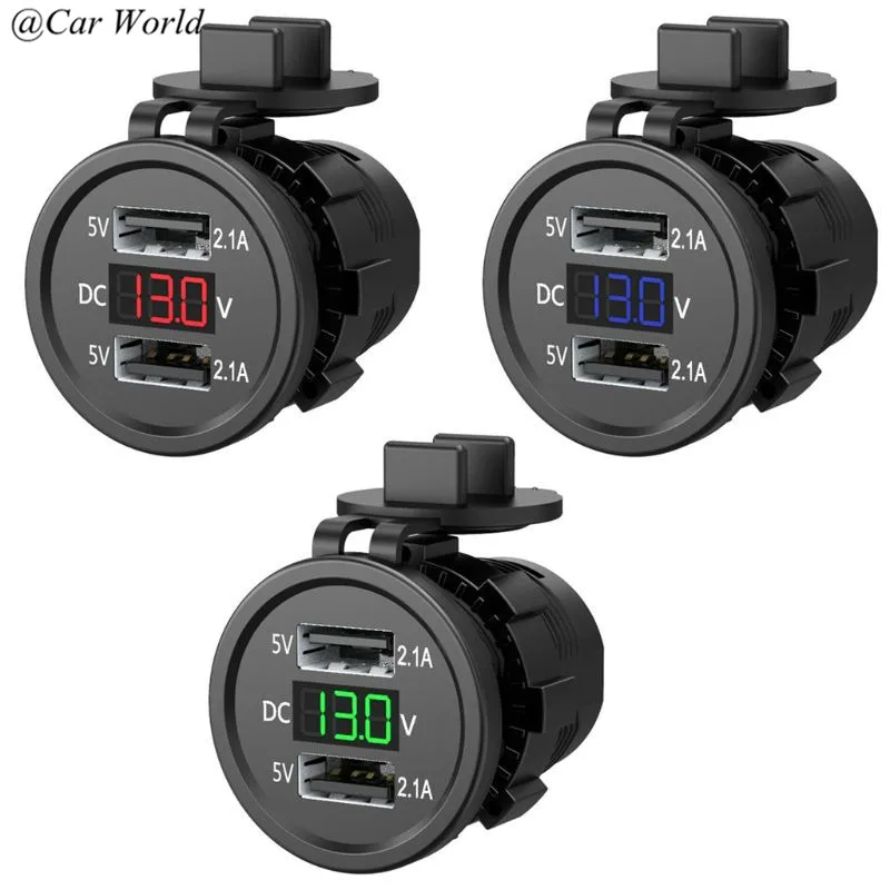 5 в 2 1 а Водонепроницаемый двойной порт USB зарядное устройство гнездо адаптера