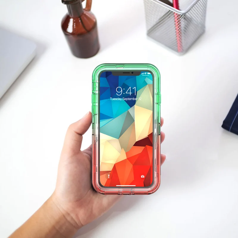 Цветной Твердый чехол с градиентом для iPhone X XS Max 8 7 6 Plus чехол для телефона защитный чехол Fundas Coque для iPhone 8 7 Plus