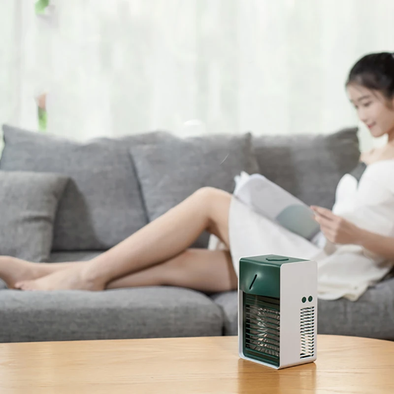 

SANQ USB Portable Air Cooler Fan Air Conditioner Light Desktop Air Cooling Fan Humidifier Purifier for Office Bedroom