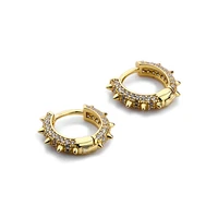 sterling silver 925 rivet zircon design hoops earrings for women accessories personality gold geometric 2021 fashion jewellery