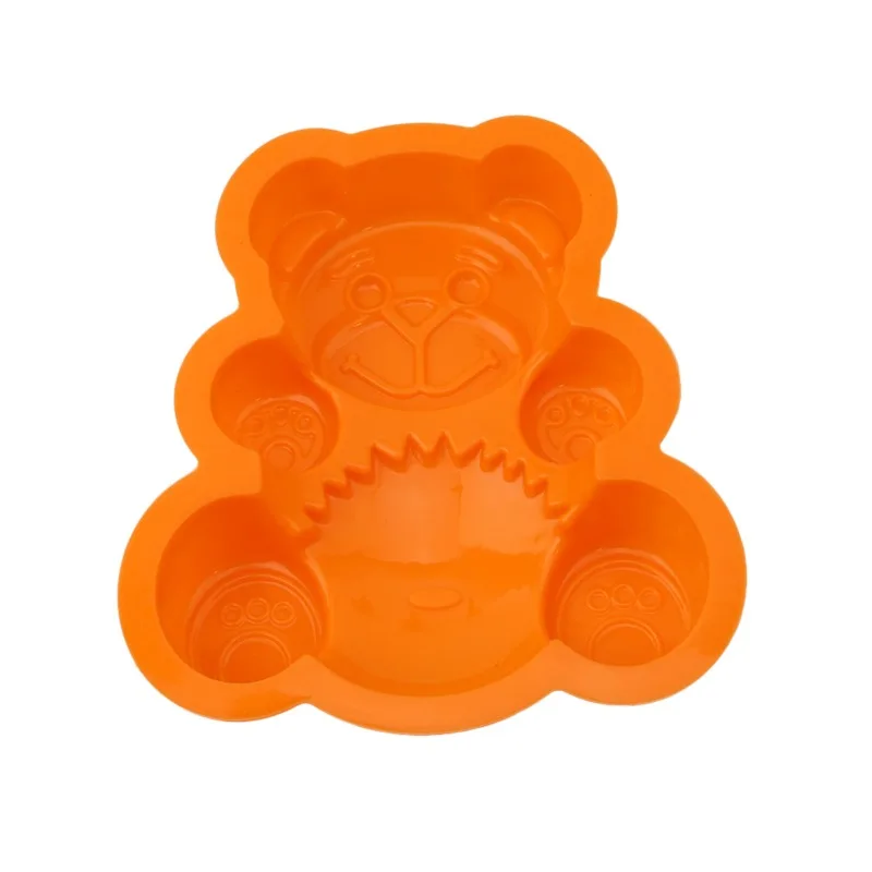 

6 Holes 3D Lovely Bear Form Cake Mold Silicone Mold Baking Tools Kitchen Fondant Cake Mold Blue Color Baking Supplies