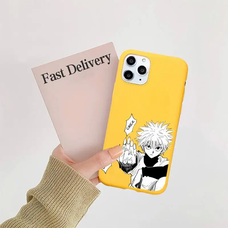 

Japan anime hunter x hunter Phone Case Candy Color for iPhone 6 7 8 11 12 s mini pro X XS XR MAX Plus