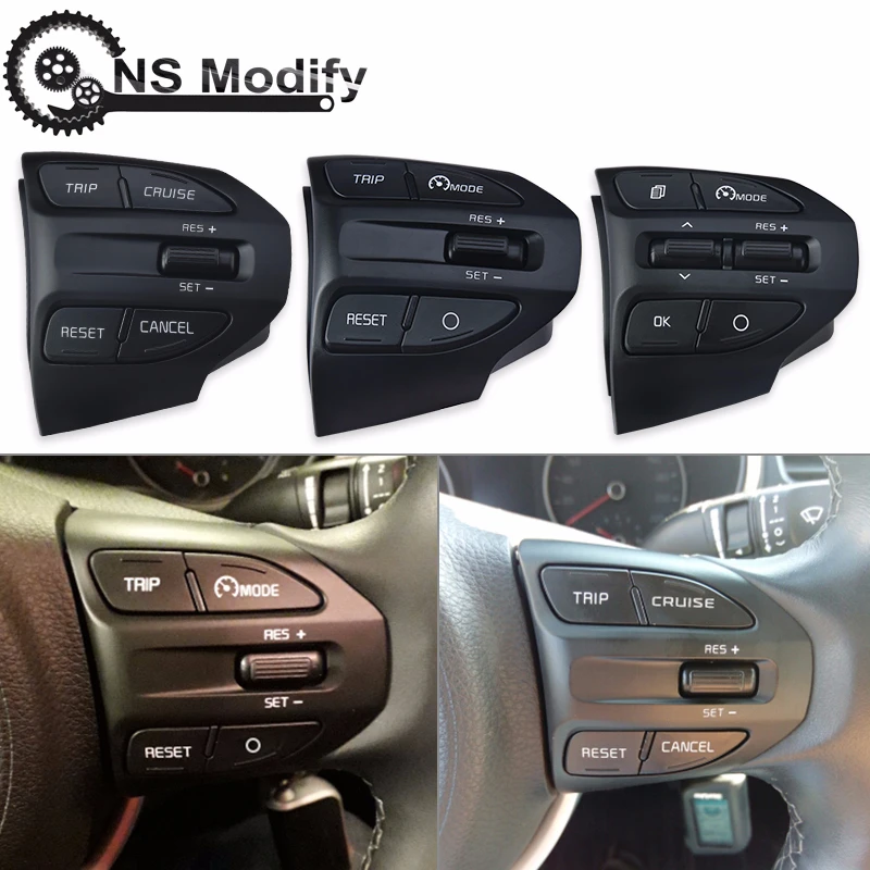 

NS Modify Car Steering Wheel Button Bluetooth Phone Cruise Control Volume Switch For KIA K2 RIO 2017 2018 RIO X LINE Buttons