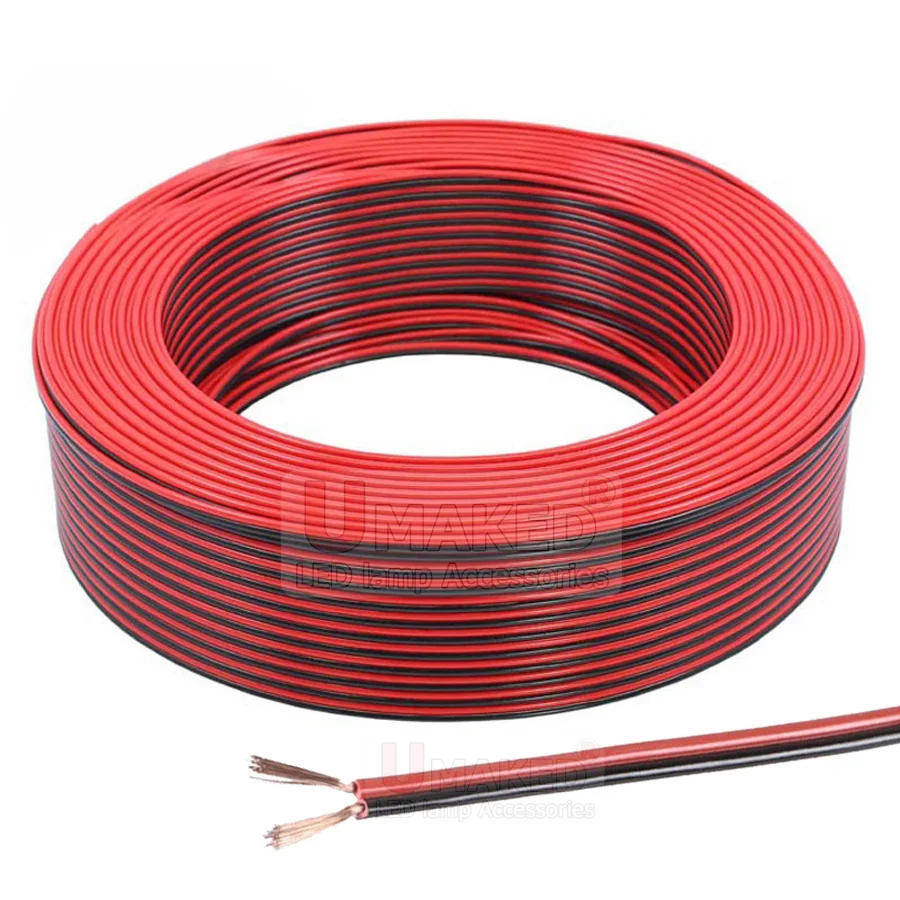 Медный 18AWG 2-контактный красный черный кабель изолированный ПВХ провод 18 awg