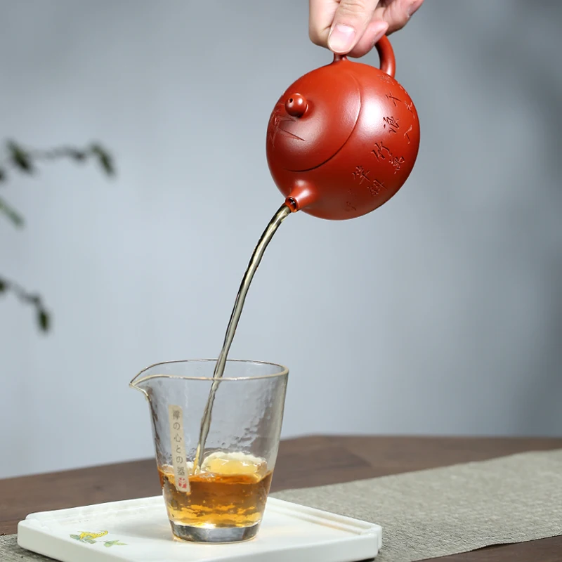 

GuYue hall yixing recommended pure manual high-capacity teapot tea suit dahongpao fu zhu xi shi pot