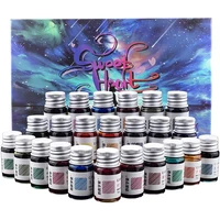 24 colors glitter powder ink set 7ml dip pen ink fountion pen refilling inks school office gifts stationery writing supplies