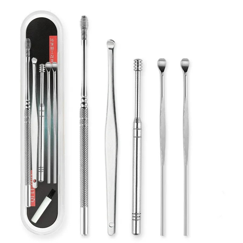 

Portable Ear Cleaner Set Ear Cleaning Spiral Earpick Ear Wax Remover Ear Curette Spiral Ear Spoon Earpick Set Ear Cleaning Tools