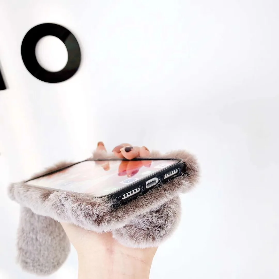 

Luxury Plush Rabbit Fur Cases For Honor 10 10i 20 lite 20i 8X 9X Play 8A Huawei Mate 20 30 Pro Nova 3 3i 4 5 5i Soft Bunny Cover