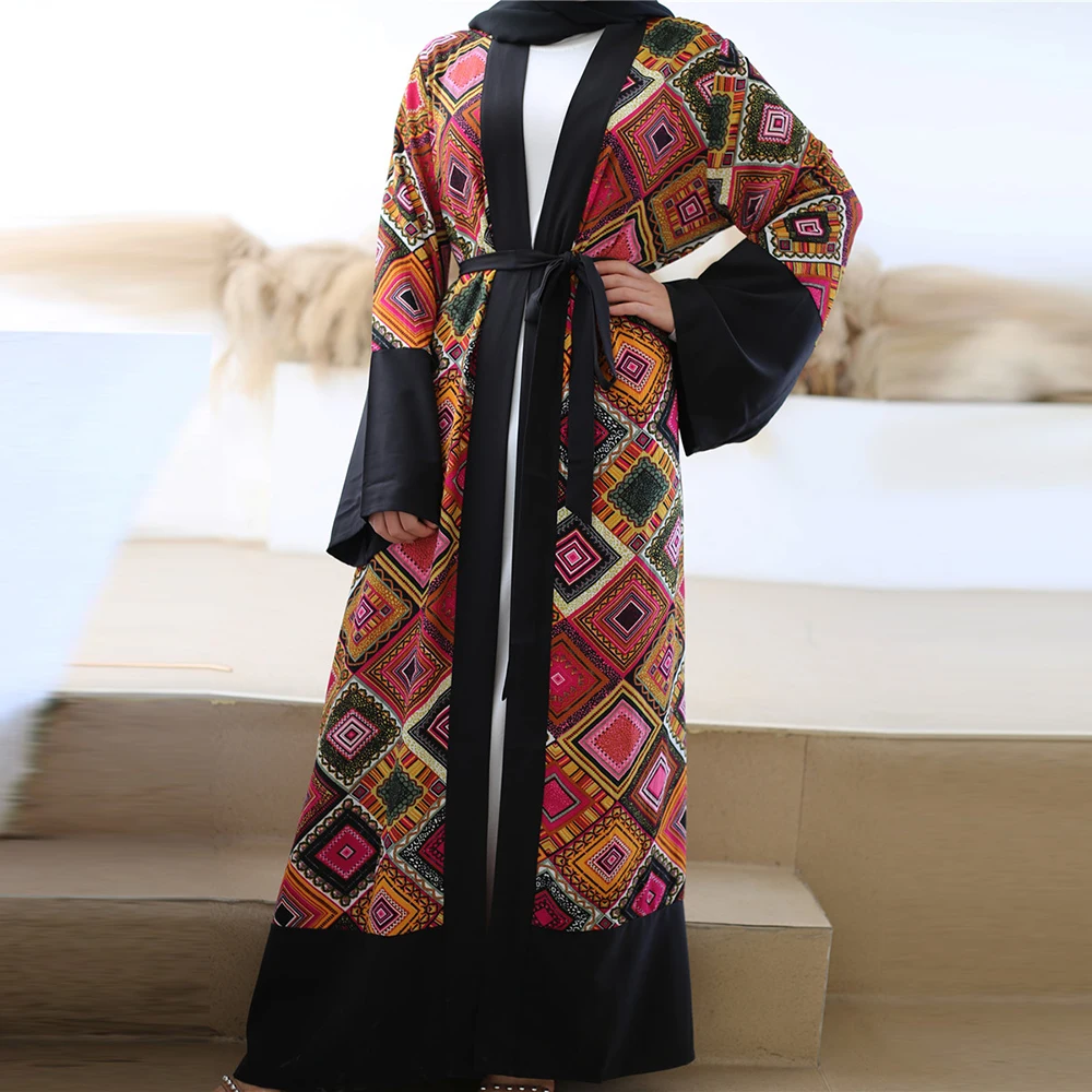 Кафтан Дубай абайя кимоно кардиган размера плюс хиджаб мусульманское платье для