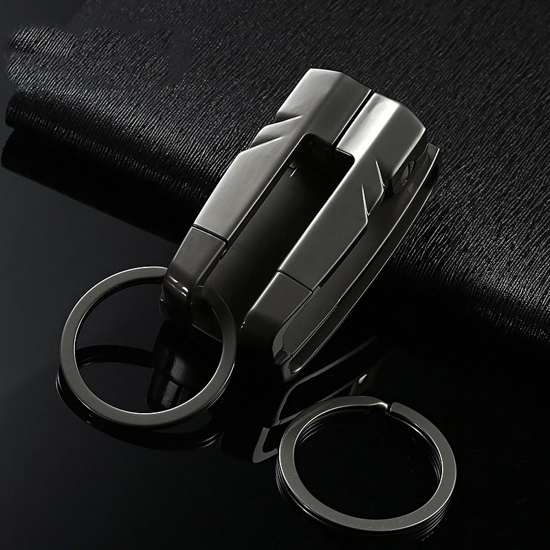 С двойной пряжкой бизнес High end автомобильный брелок для ключей с украшение