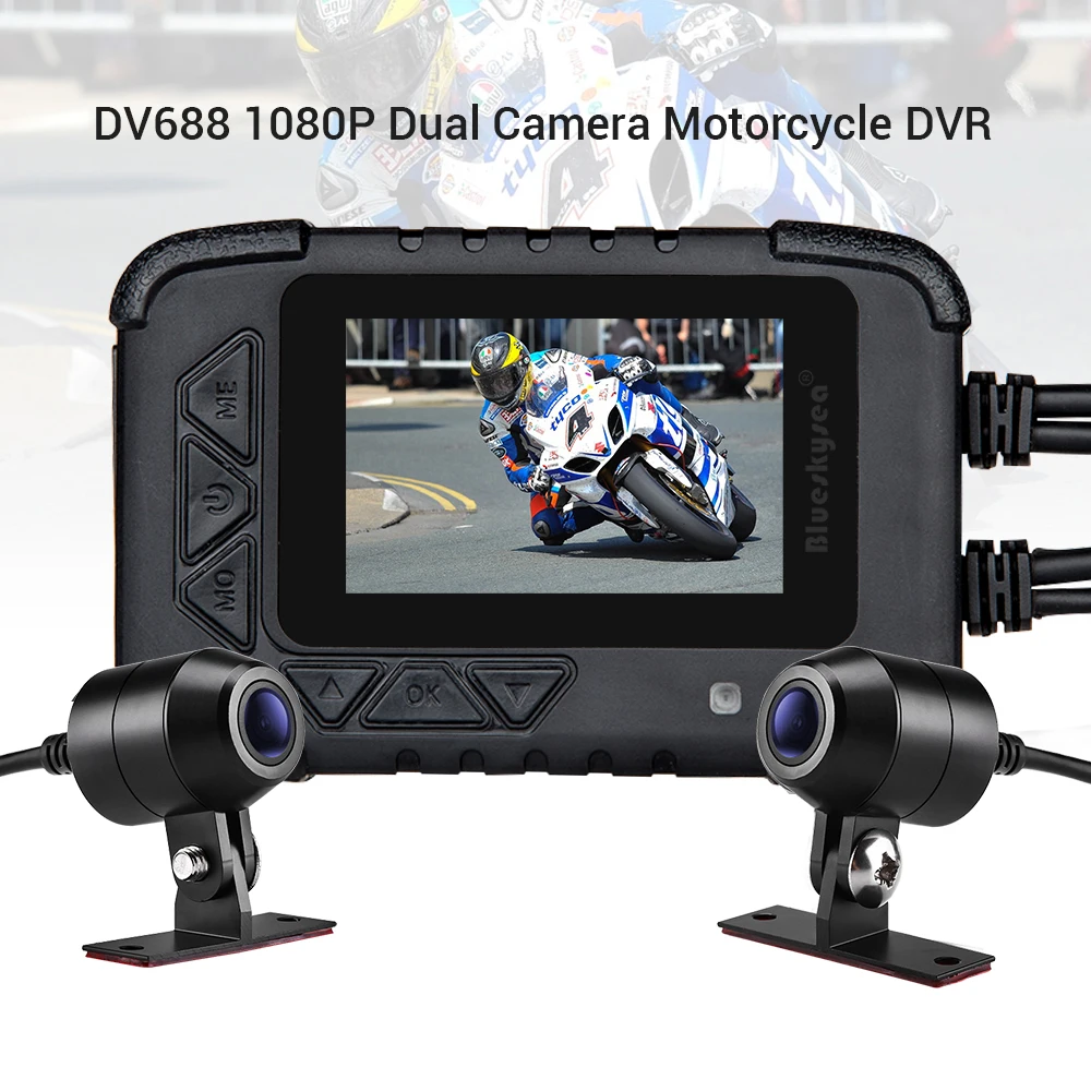 Видеорегистратор Blueskysea DV688 1080p GPS для мотоцикла| |