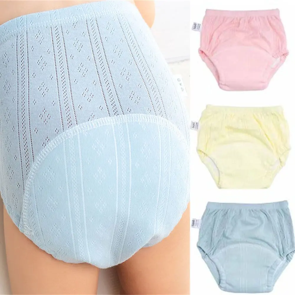 

1PC Newborn Training Cotton Pants Baby Shorts Solid Color Washable Underwear Boy Girl Reusable Waterproof Nappies Infant Panties