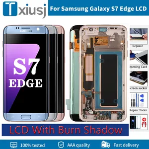 super amoled lcd for samsung galaxy s7 edge g935 g935f sm g935fd lcd display touch screen digitizer assembly with burn shadow free global shipping