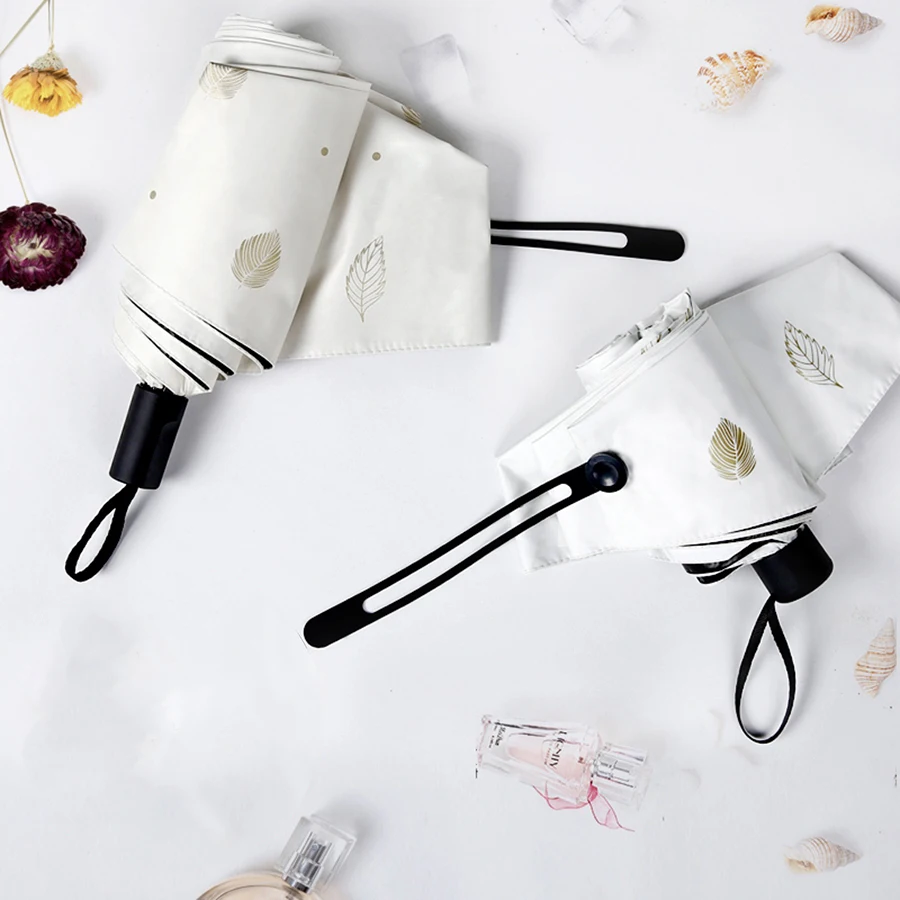 Мини-зонт с листьями для солнечных женщин портативный ультралегкий Зонт защитой