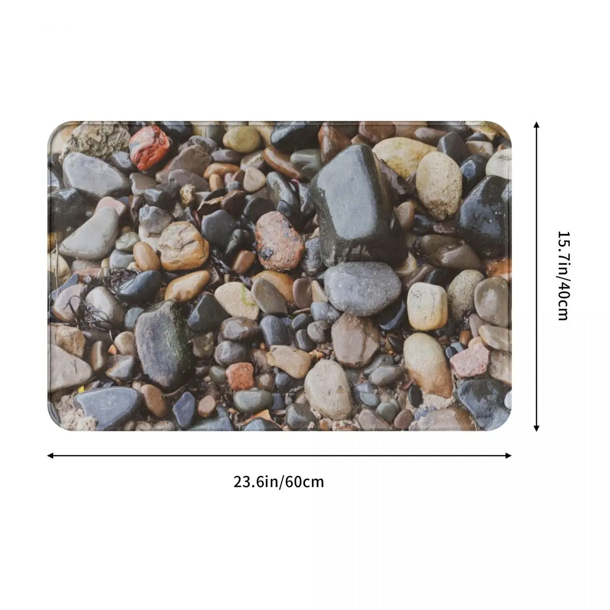 Пляжный коврик с галькой напольный ковер из полиэстера нескользящий декор для