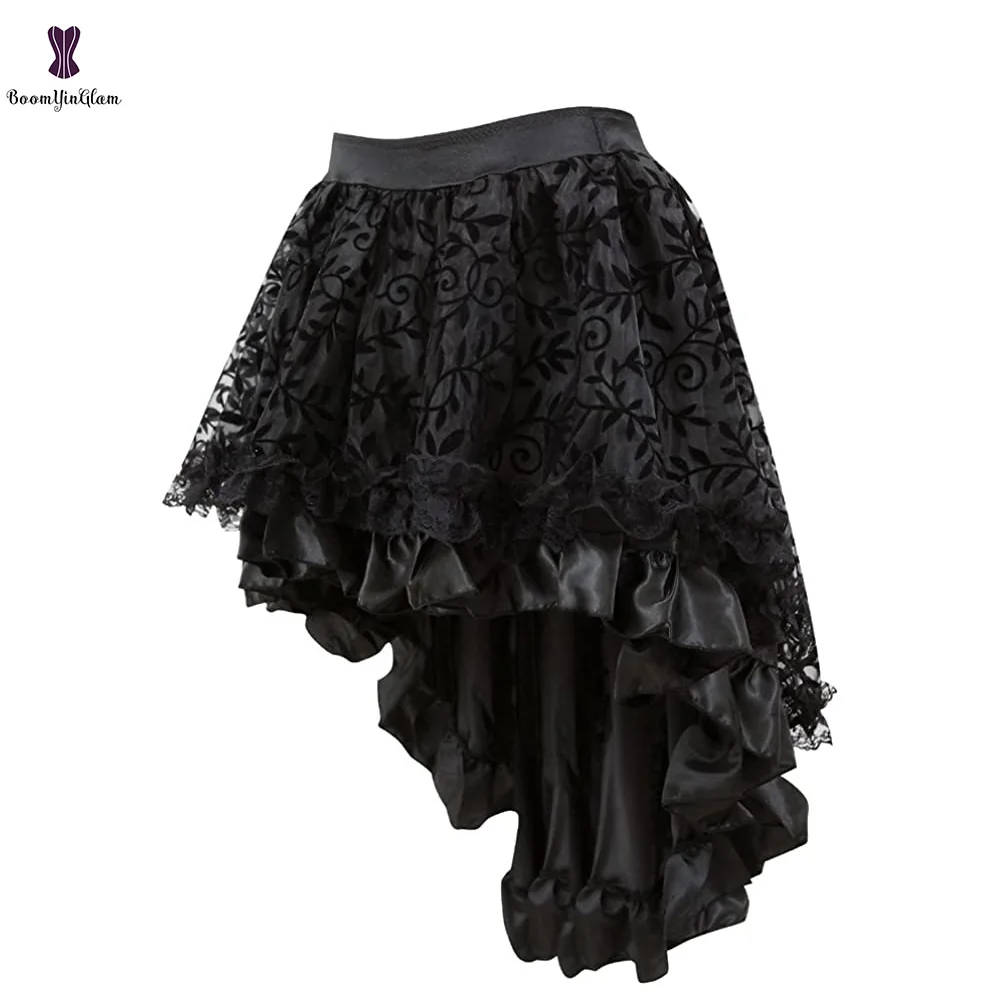 

Red Lace Up Boned Corset Sexy Plus Size Red Overbust Corset Dress Red Bustier with Skirt Gothic Steambunk Holloween Costume