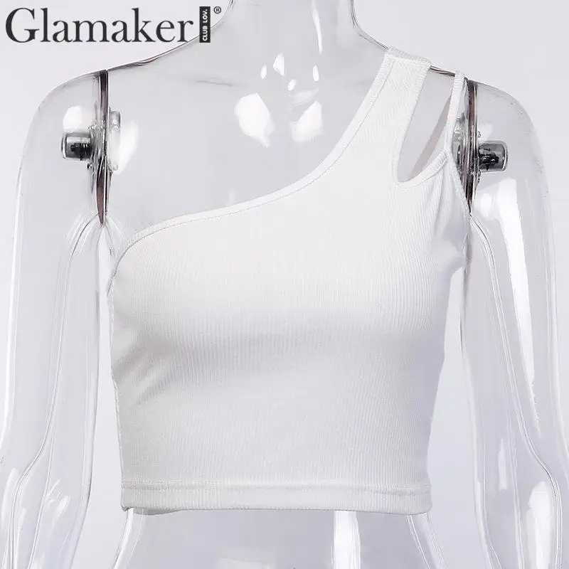 Glamaker на одно плечо шнурок сексуальный укороченный топ элегантный бодикон