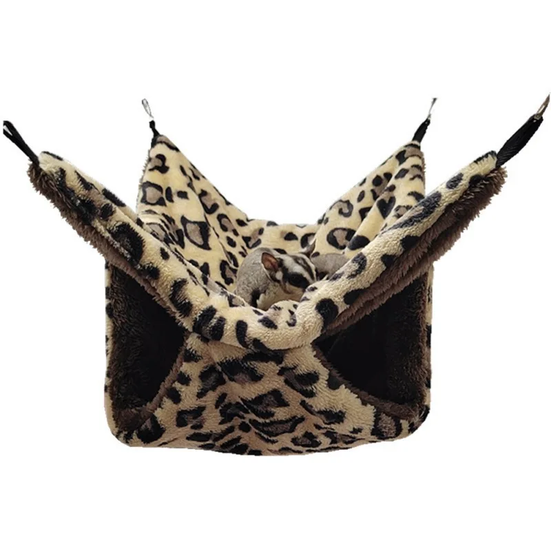 

Hanging Double-layer Plush Hammock Small Animal Cage Squirrel Guinea Pig Warm Hamster Rat Hanging Nests Beds House Pets Supplies
