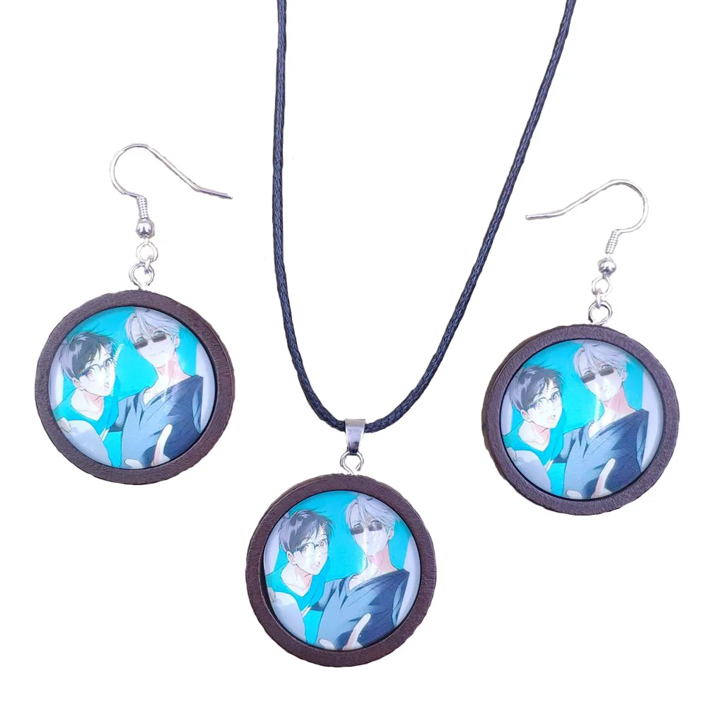 Милый популярный аниме Юри! На льду Katsuki Модный Ювелирный Набор колье и серьги из