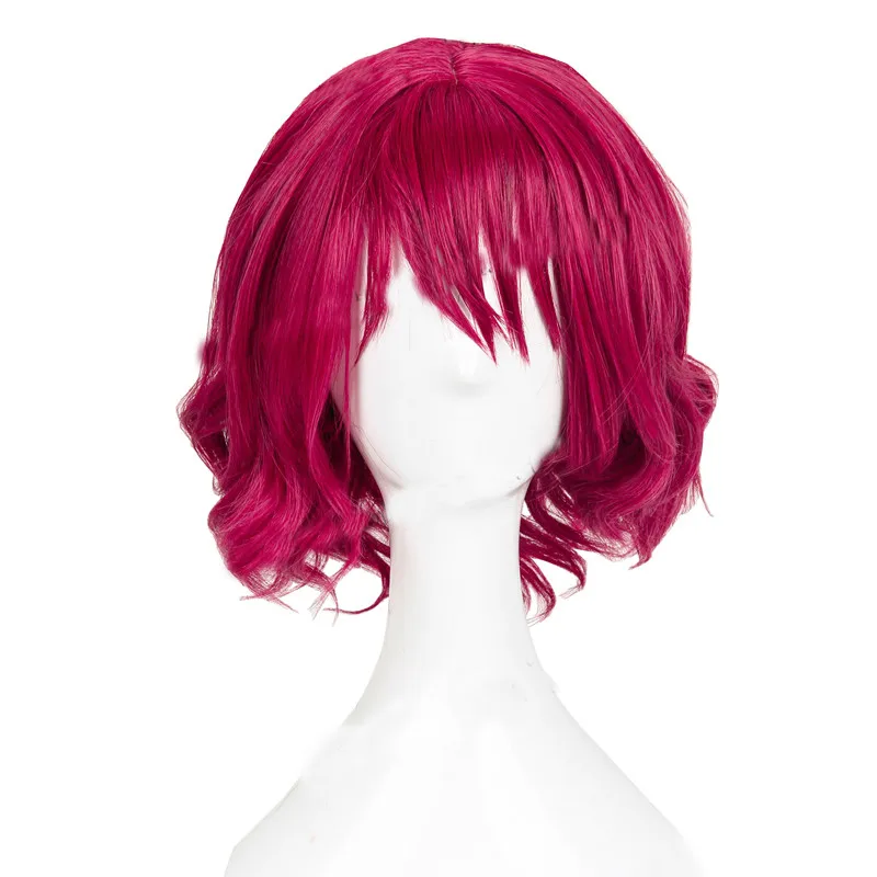 Akatsuki No Yona of The Dawn Curly Short Synthetic Heat Resistant Cosplay Props Halloween Party Hair Wig + Free Cap |