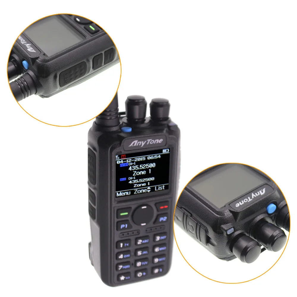 Anytone AT-D878UV Plus DMR Radio VHF 136-174MHz UHF 400-470MHz GPS APRS Bluetooth Walkie Talkie Ham Radio Station With a Cable