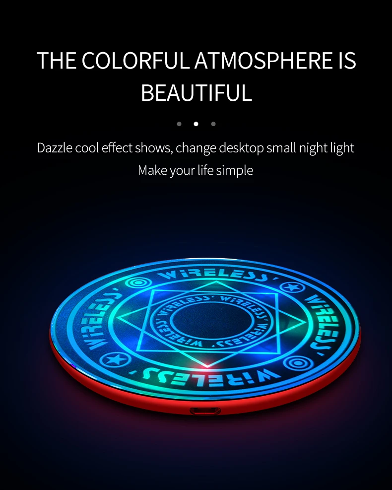 10w fast wireless charger magic circle for iphone 12 11 11pro max qi fast charging pad for samsung xiaomi mi huawei fast charger free global shipping