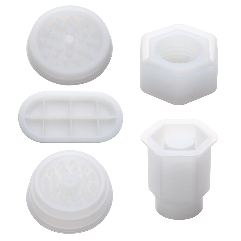 Molinillo de hierbas DIY, moldes de fundici&oacute;n de resina, tarro de almacenamiento de especias, molde de silicona epoxi artesanal, decoraciones para el hogar, bandeja rodante, 3 uds.-2