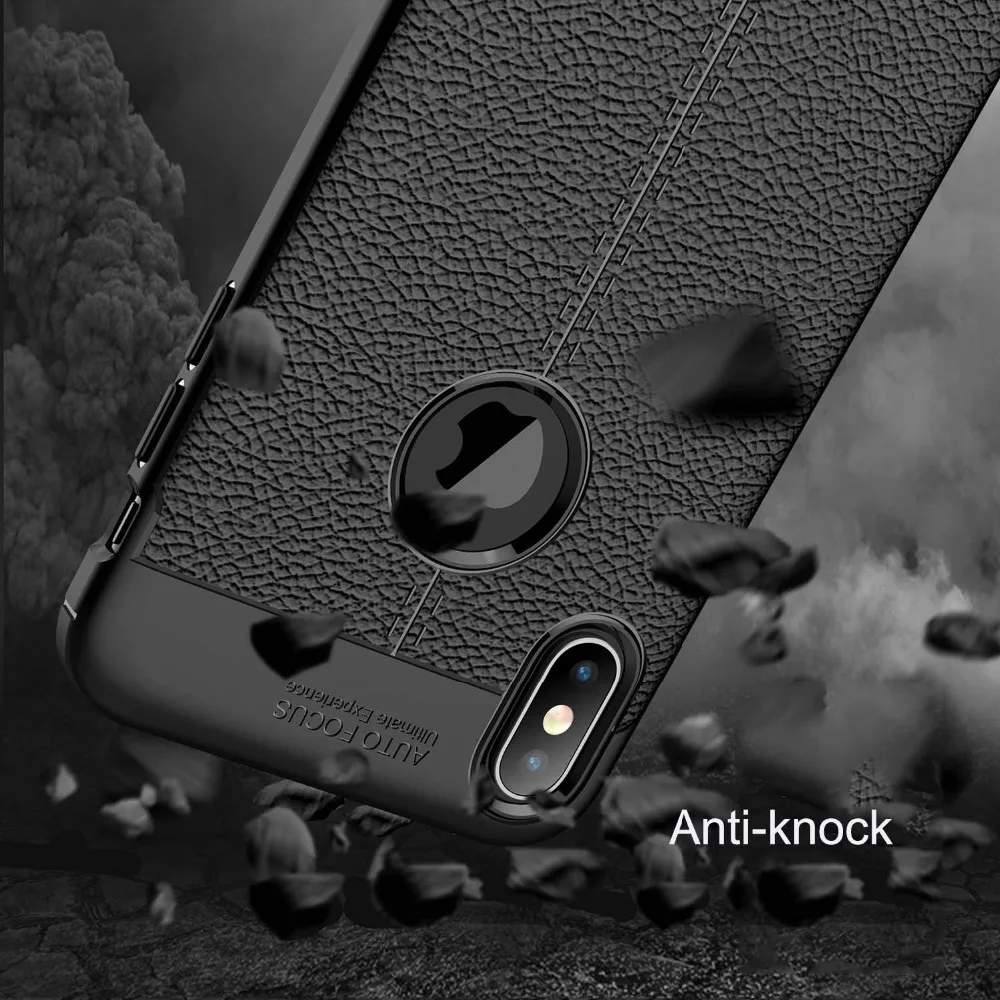 Авто фокус чехол для iPhone 6 7 8 Plus X XR чехол бизнес кожа силиконовый мягкий ТПУ чехлы для iPhone XS MAX Комфортные чехлы