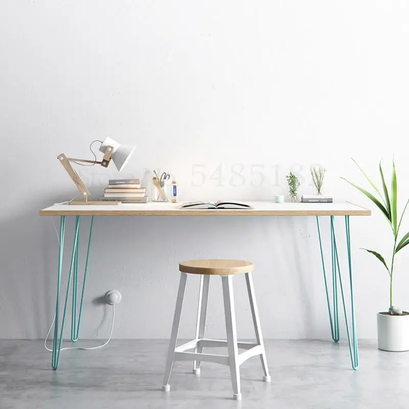 Нордический стол из цельного дерева домашний письменный сетчатый красный для