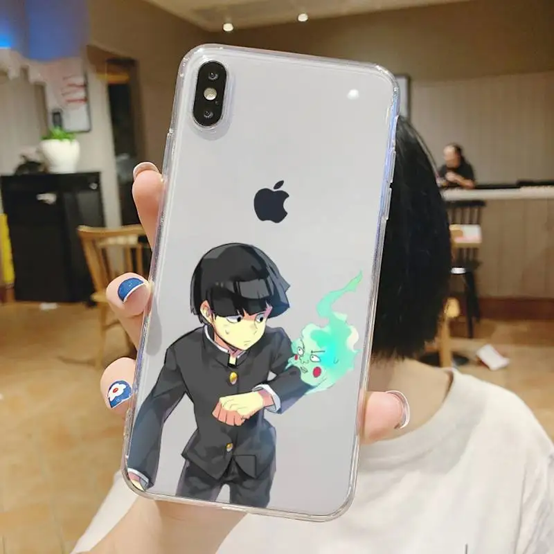 

Mob Psycho 100 anime luxury Phone Case Transparent soft For iphone 5 5s 5c se 6 6s 7 8 11 12 plus mini x xs xr pro max