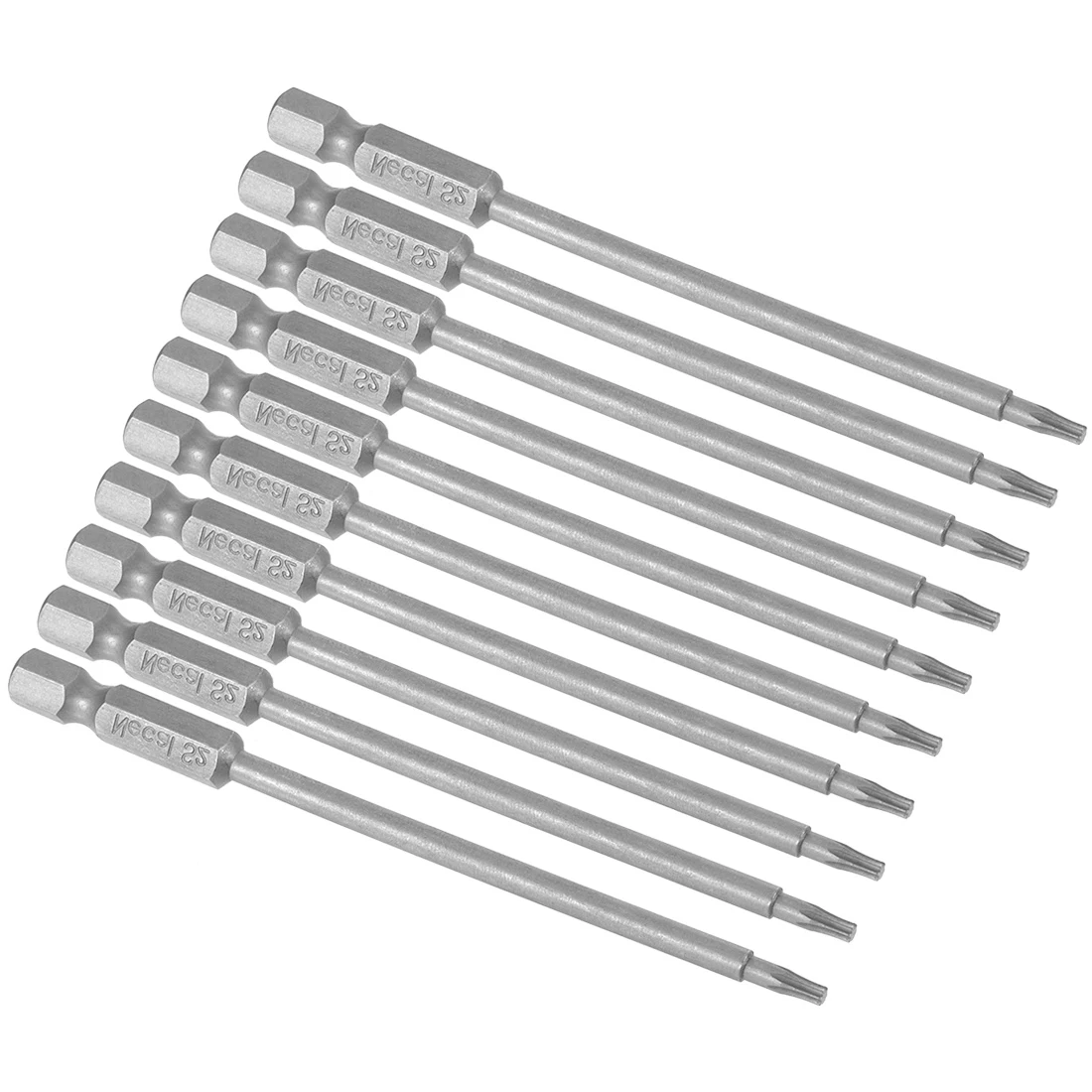 

uxcell 10PCS Torx Screwdriver Bits 1/4-Inch Hex Shank 100mm Length T9 Magnetic Security Star Screw Driver S2 Bit