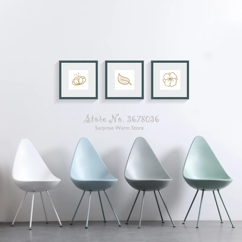 Nordic Style Creative Drip Chair Plastic Office Cafe Backrest Coffee Modern Dinning Leisure Restaurant | Мебель