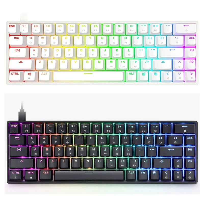 

GK68 Mechanical Gaming Keyboards Wired USB Connection 68 Keys Gateron Optical Switch Backlit RGB Light Gamer Keyboards Teclado