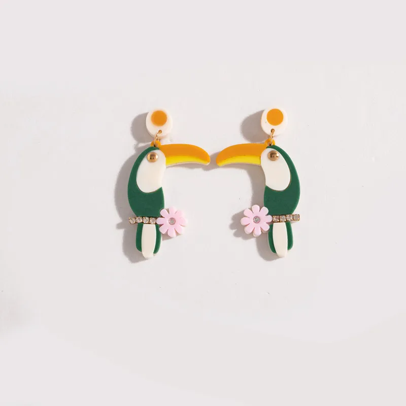 Цветные акриловые шпильки с уксусной кислотой в форме птицы геометрические минималистичные корейские