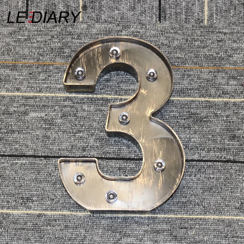 LEDIARY LED номер ночной Светильник 0-9 промышленный Стиль цифровой прибор ночного