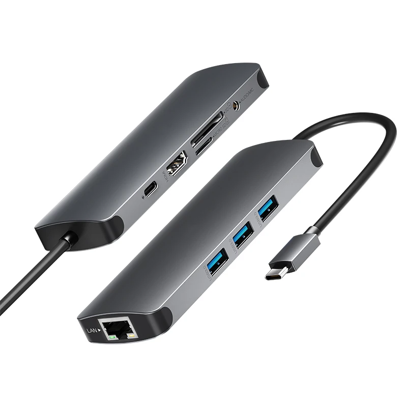 9 in 1 USB C Hub 3 3.0 SD/Micro SD Slot and PD Dock Thunderbolt Compatible for MacBook Pro/Air Dell XPS |
