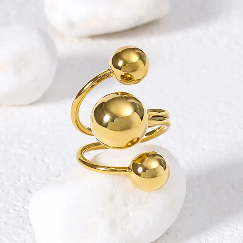 

Позолоченное блестящее кольцо в стиле унисекс с открытым концом, повседневные ювелирные изделия