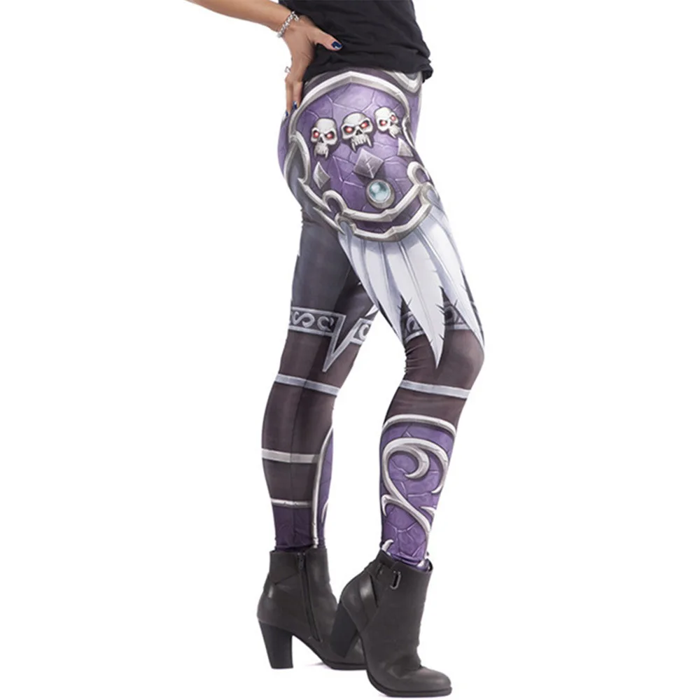 Готические Женские легинсы с высокой талией Леггинсы пуш ап для фитнеса и