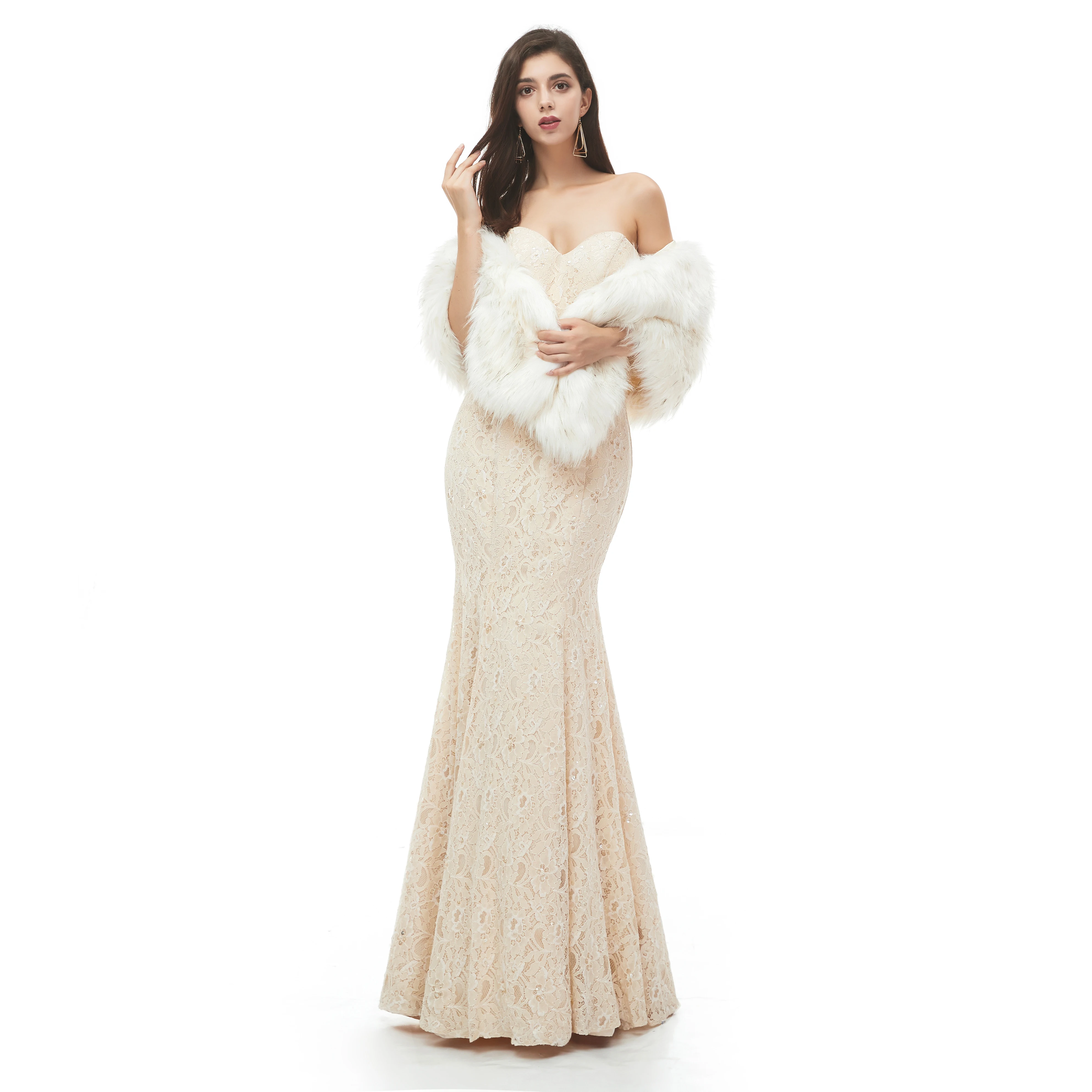 JaneVini 2020 элегантная шаль из искусственного меха свадебная накидка зимние теплые