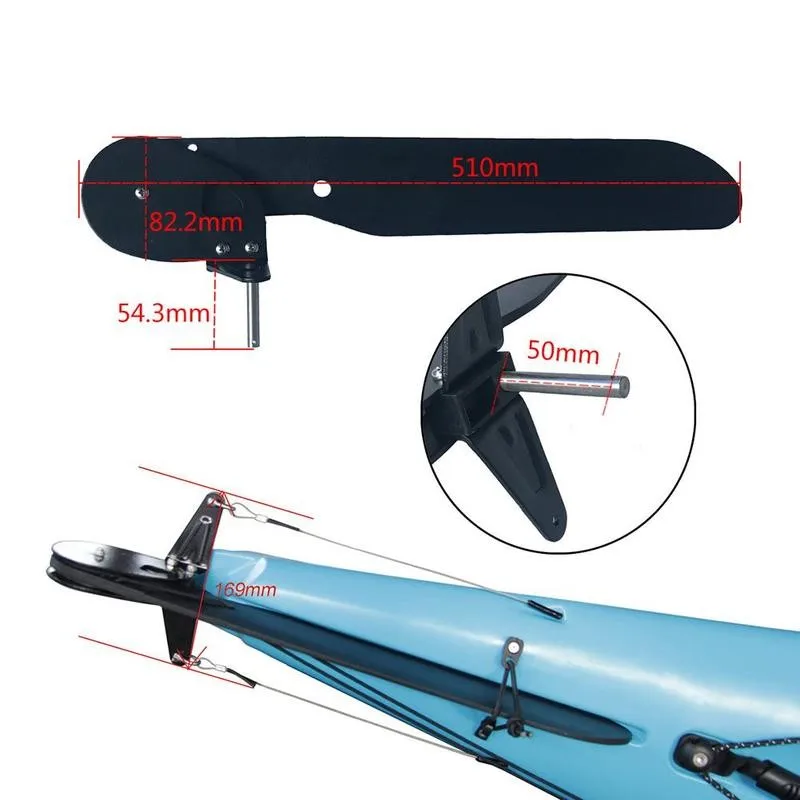 

1 set Alloy Canoe Kayak Boat Tail Kayak Rudder Direction Foot Control Sailing Boat Parts Tool Kit Clip Buckle Thick Rope
