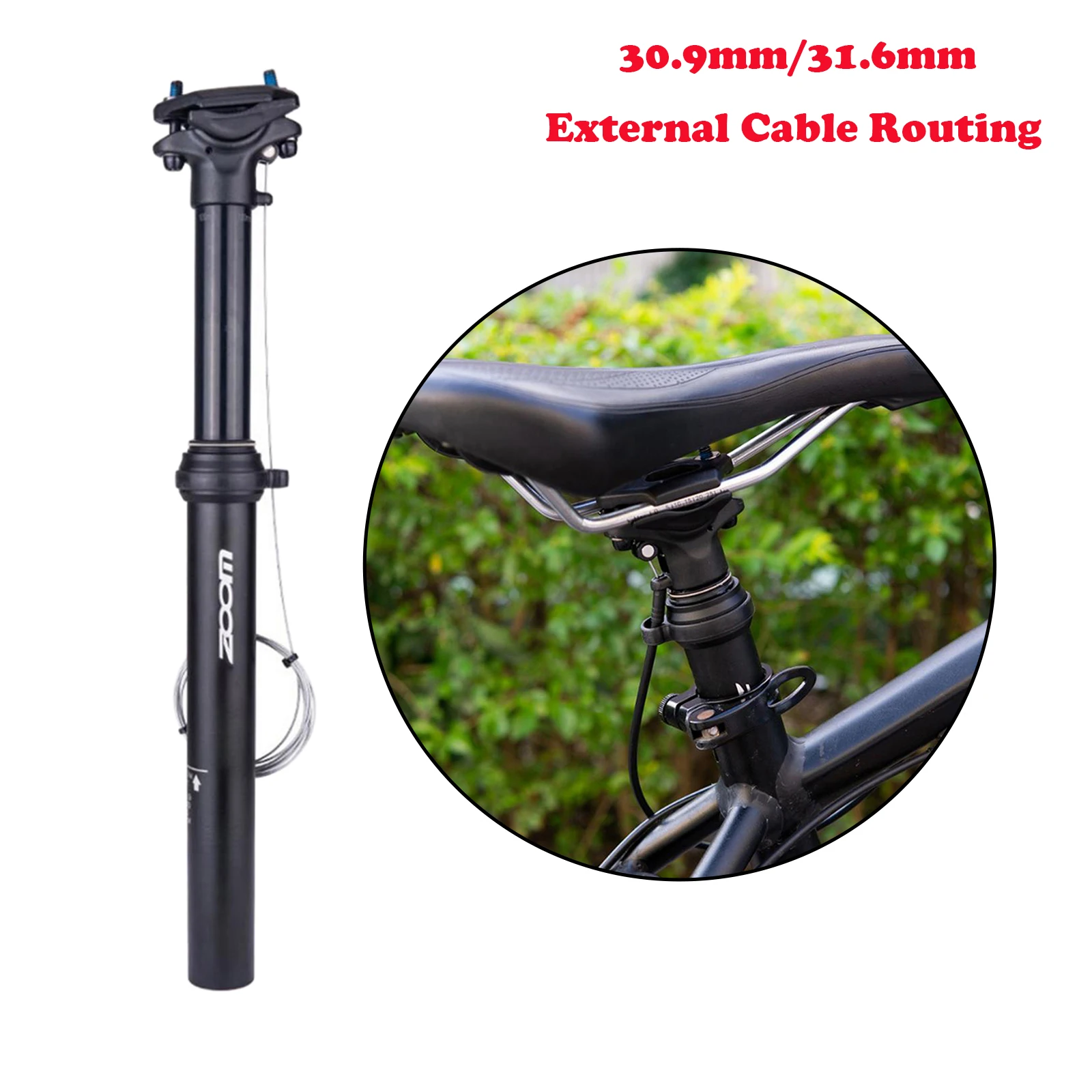 

Bike Dropper Seatpost 375mm Road Remote Seat Post Saddle Support Pillar