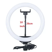 lightdow 1626cm dimmable led studio camera ring light phone live video light lamp with tripods monopod ring table fill light