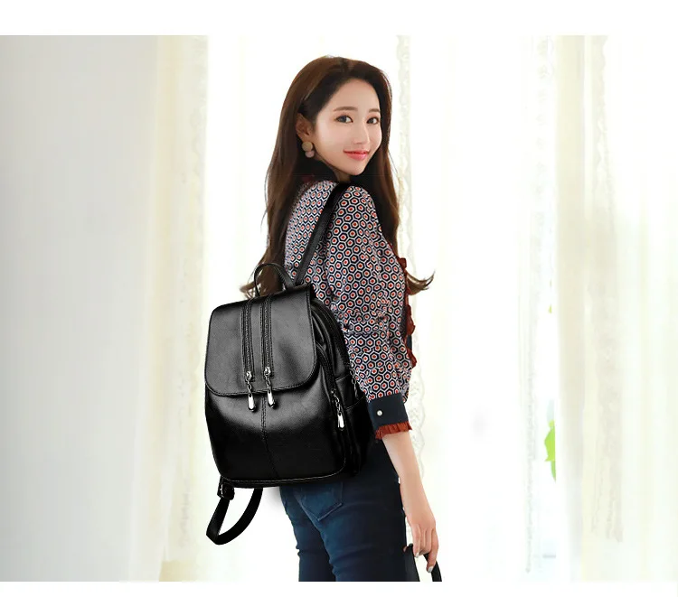 Brand New Laptop Backpack Women Leather Luxury Backpack Mochilas Feminina Ladies Fashion Backpack Satchel School Bag Pu