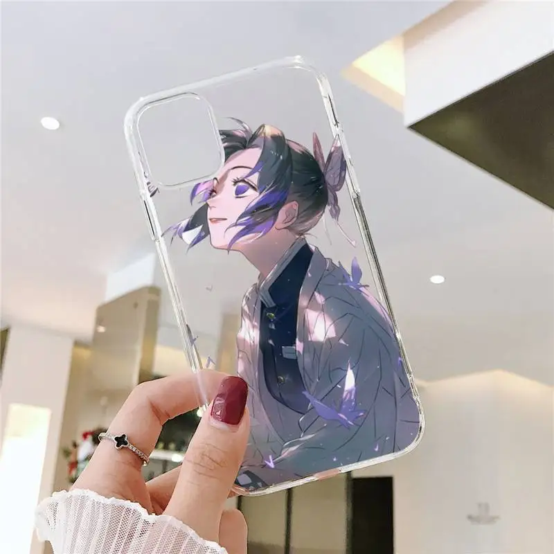 

Kochou Shinobu Demon Slayer anime Phone Case Transparent soft For iphone 5 5s 5c se 6 6s 7 8 11 12 plus mini x xs xr pro max