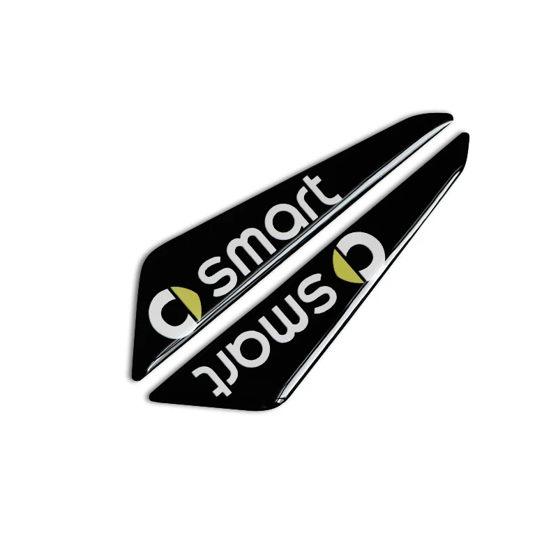 Black-1 pair Защитная Наклейка для двери автомобиля, наружные аксессуары для предотвращения столкновений, украшение логотипа для Mercedes Smart 450 451 453 fortwo forfour - Название цвета: Black-1 pair