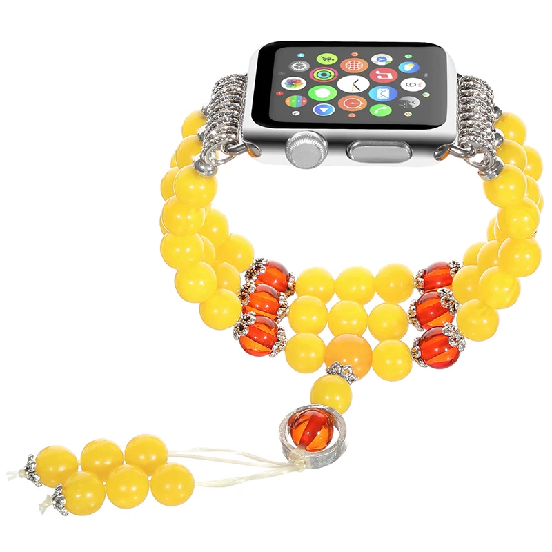 Ремешок 44 мм 40 мм ремешок для Apple watch iwatch серии 5 4 3 2 1 ручной работы из бисера эластичный браслет сменный ремешок на запястье 38 мм 42 мм