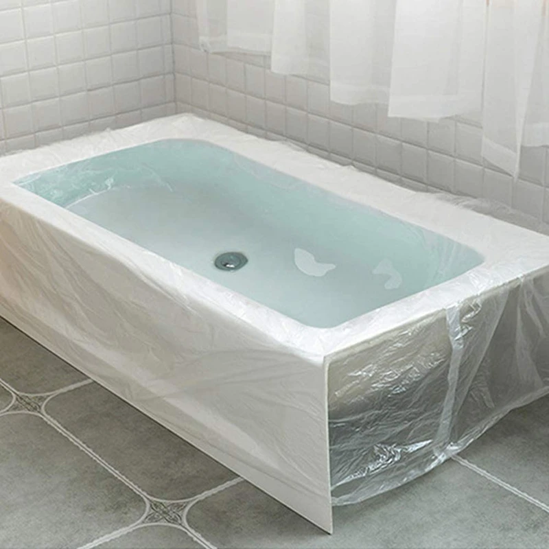 10 Pcs Disposable Bathtub Cover Liner Ultra Large Plastic Bag Household and Hotel Bath Tubs (90X47 Inch) |